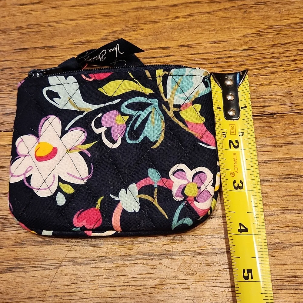 Vera Bradley Black Floral Small Coin/Cosmetic Bag